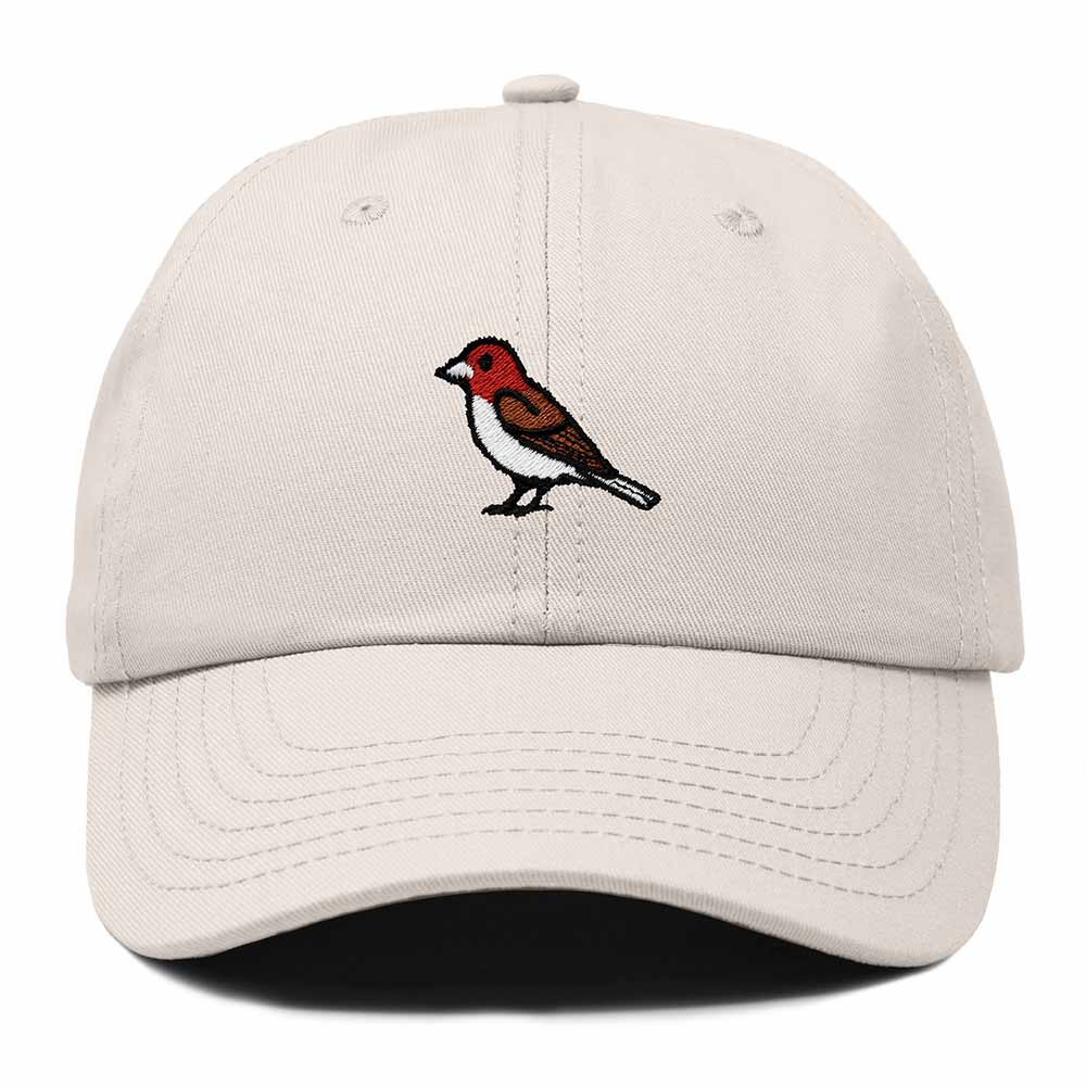 Dalix Purple Finch New Hampshire Embroidered Bird Cotton Baseball Cap Dad Hat Mens Womens Outdoor Summer in Beige