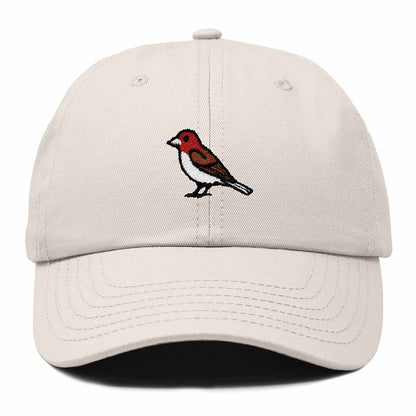 Dalix Purple Finch New Hampshire Embroidered Bird Cotton Baseball Cap Dad Hat Mens Womens Outdoor Summer in Beige
