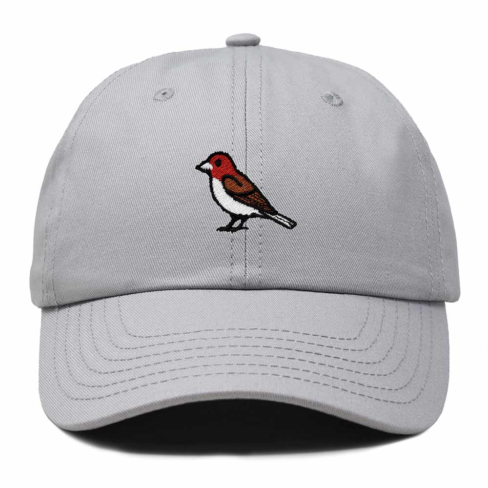 Dalix Purple Finch New Hampshire Embroidered Bird Cotton Baseball Cap Dad Hat Mens Womens Outdoor Summer in Gray