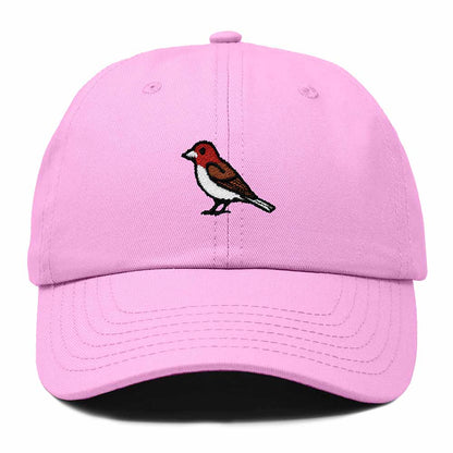 Dalix Purple Finch New Hampshire Embroidered Bird Cotton Baseball Cap Dad Hat Mens Womens Outdoor Summer in Light Pink