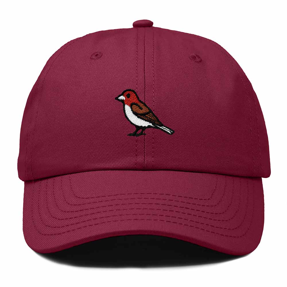 Dalix Purple Finch New Hampshire Embroidered Bird Cotton Baseball Cap Dad Hat Mens Womens Outdoor Summer in Maroon