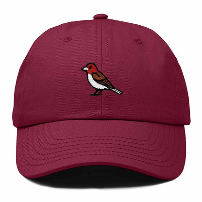 Dalix Purple Finch New Hampshire Embroidered Bird Cotton Baseball Cap Dad Hat Mens Womens Outdoor Summer in Maroon