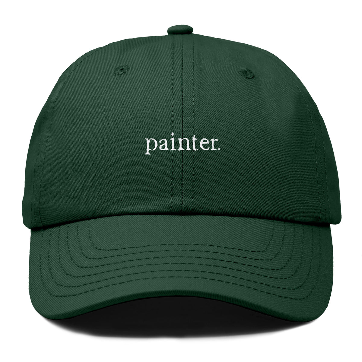 Dalix Painter Cotton Dad Cap — Dark Green