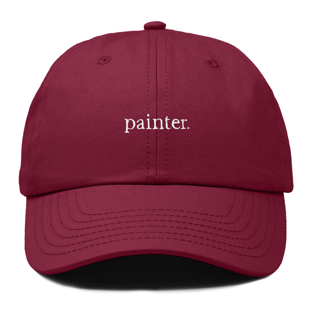 Dalix Painter Cotton Dad Cap — Maroon