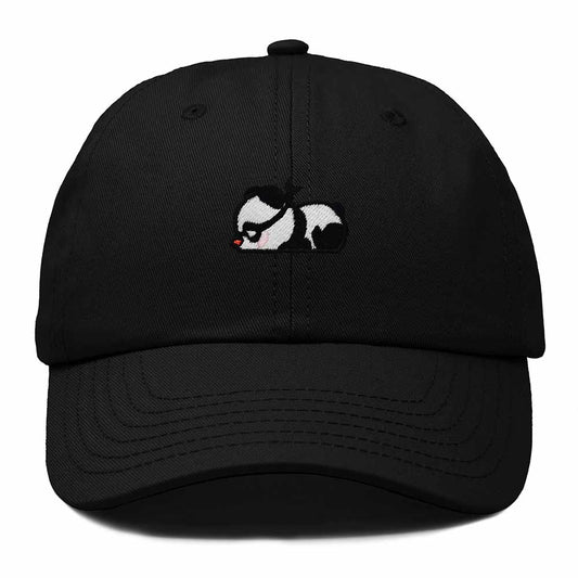 Dalix Pandit Panda Embroidered Cotton Outdoor Baseball Cap Dad Hat Mens in Black