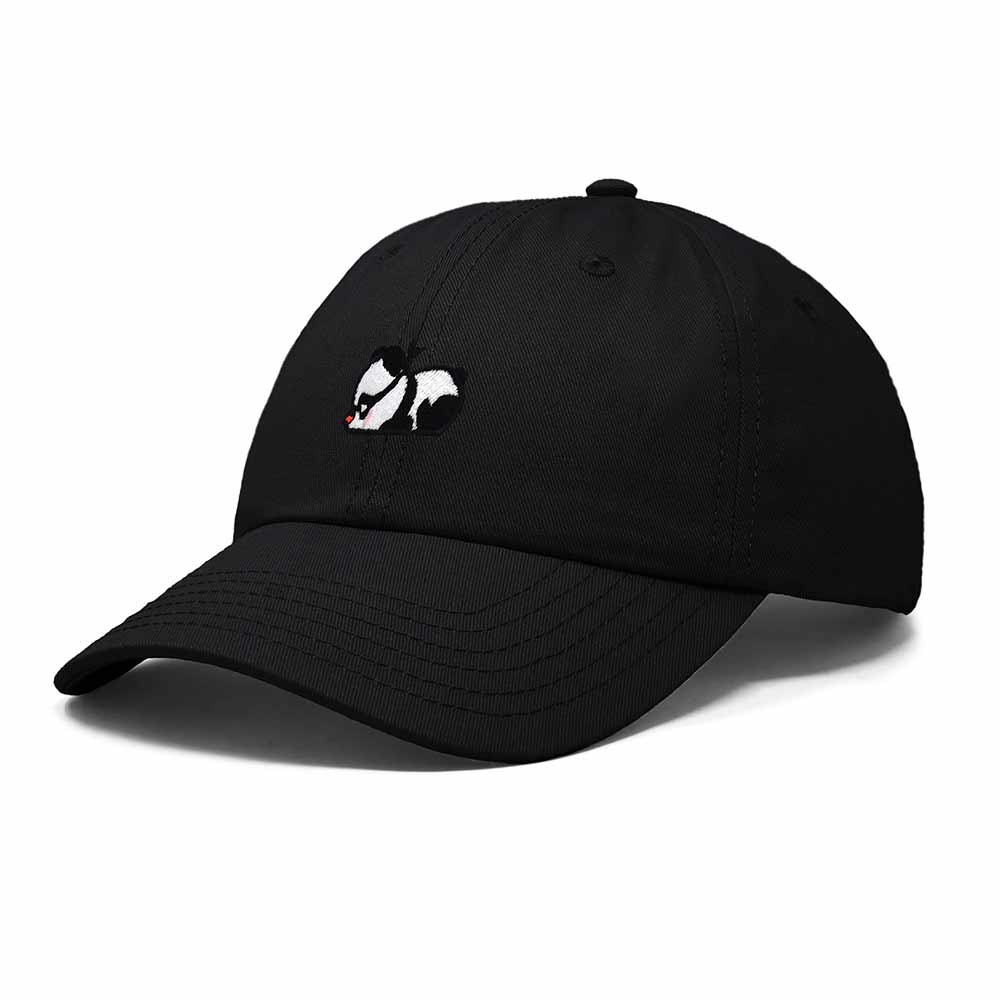 Dalix Pandit Panda Embroidered Cotton Outdoor Baseball Cap Dad Hat Mens in Black