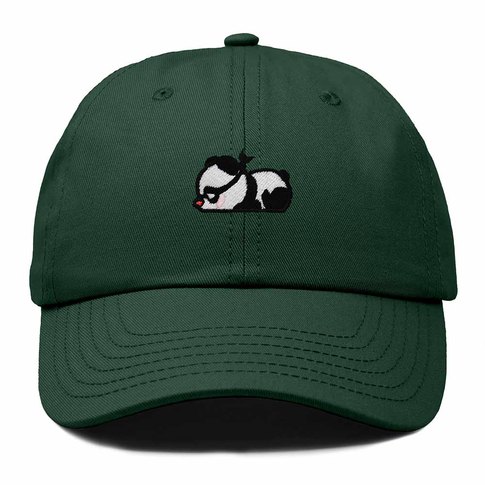 Dalix Pandit Panda Embroidered Cotton Outdoor Baseball Cap Dad Hat Mens in Dark Green