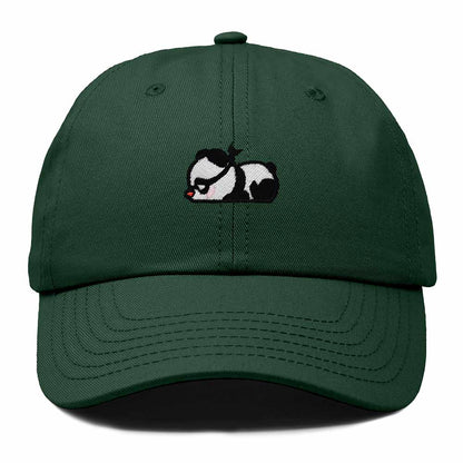 Dalix Pandit Panda Embroidered Cotton Outdoor Baseball Cap Dad Hat Mens in Dark Green