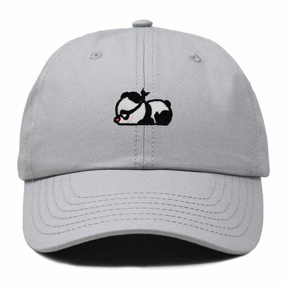 Dalix Pandit Panda Embroidered Cotton Outdoor Baseball Cap Dad Hat Mens in Gray