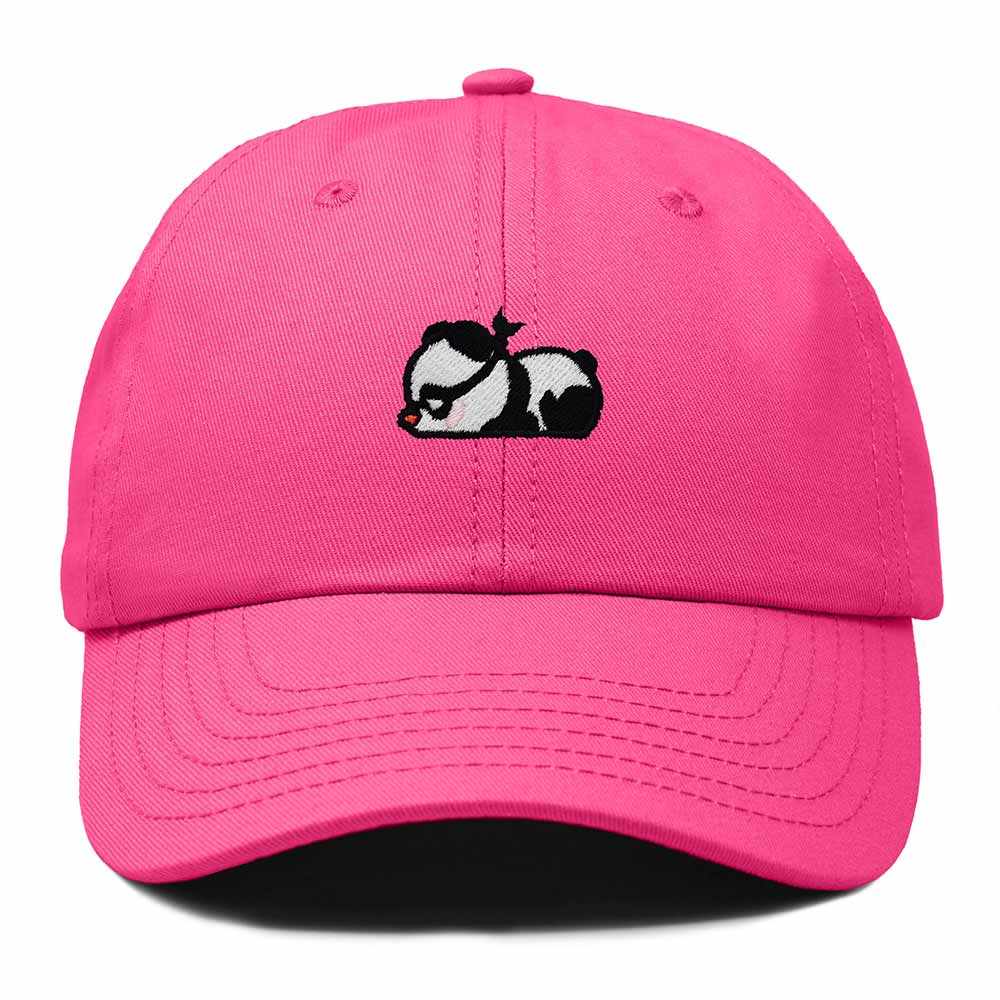 Dalix Pandit Panda Embroidered Cotton Outdoor Baseball Cap Dad Hat Mens in Hot Pink