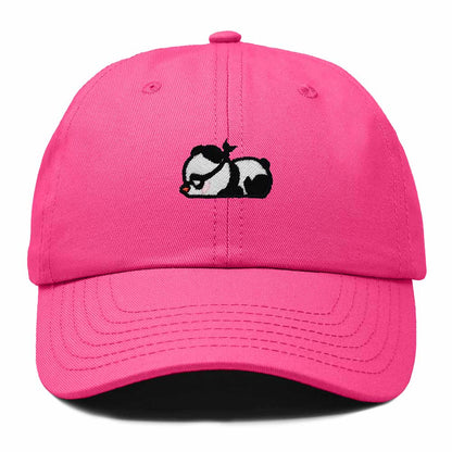 Dalix Pandit Panda Embroidered Cotton Outdoor Baseball Cap Dad Hat Mens in Hot Pink