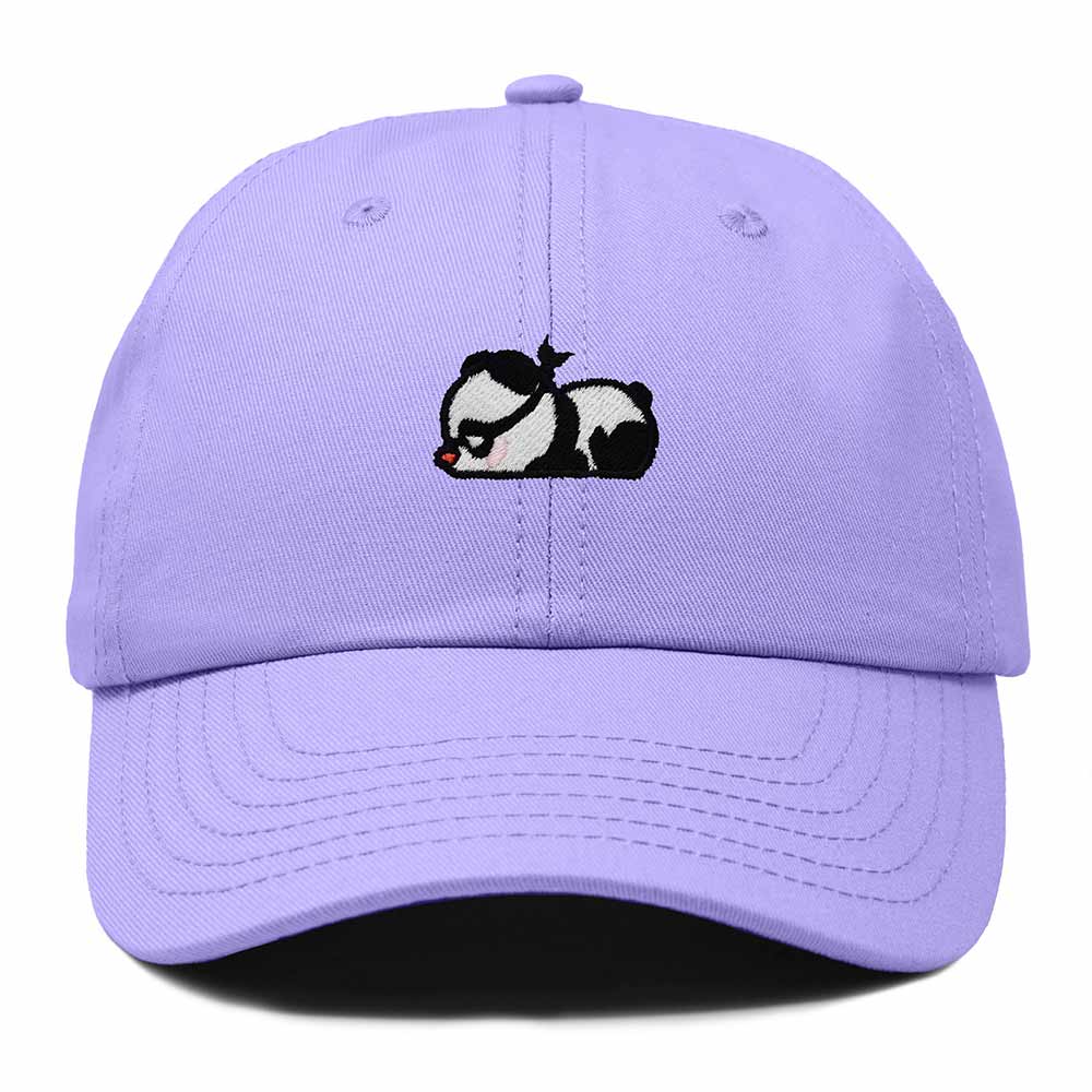 Dalix Pandit Panda Embroidered Cotton Outdoor Baseball Cap Dad Hat Mens in Lavender