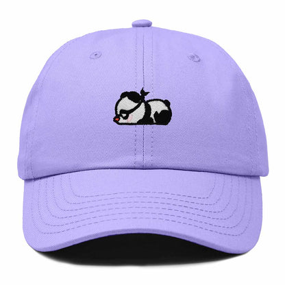 Dalix Pandit Panda Embroidered Cotton Outdoor Baseball Cap Dad Hat Mens in Lavender