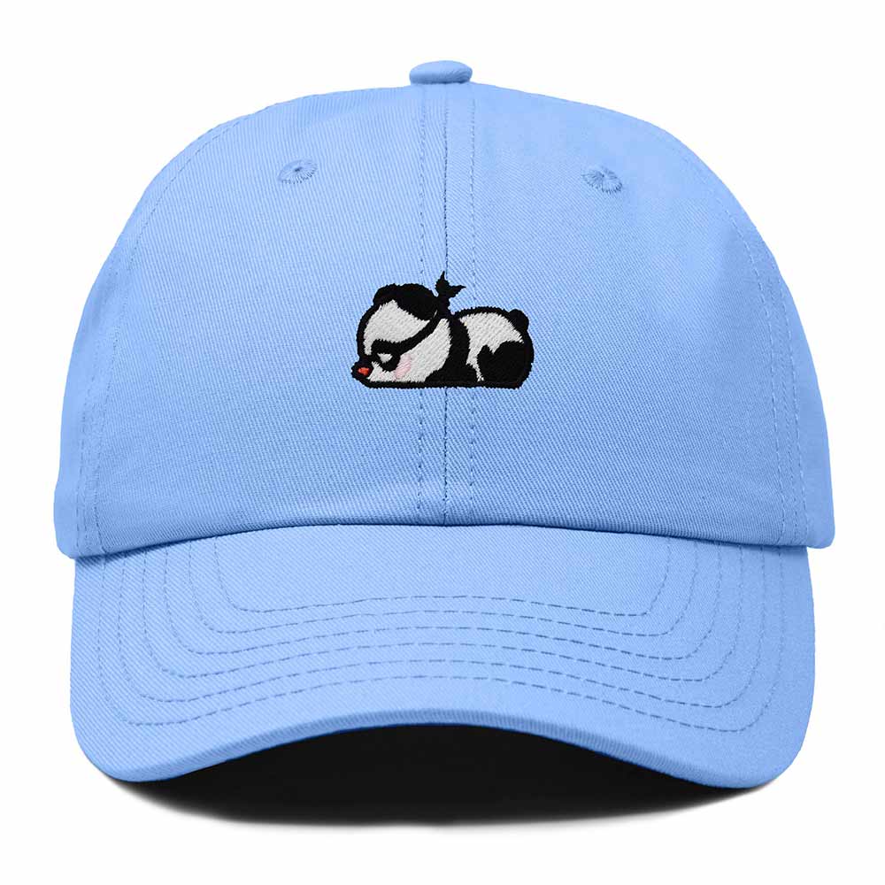 Dalix Pandit Panda Embroidered Cotton Outdoor Baseball Cap Dad Hat Mens in Light Blue