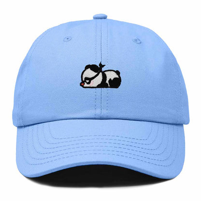 Dalix Pandit Panda Embroidered Cotton Outdoor Baseball Cap Dad Hat Mens in Light Blue