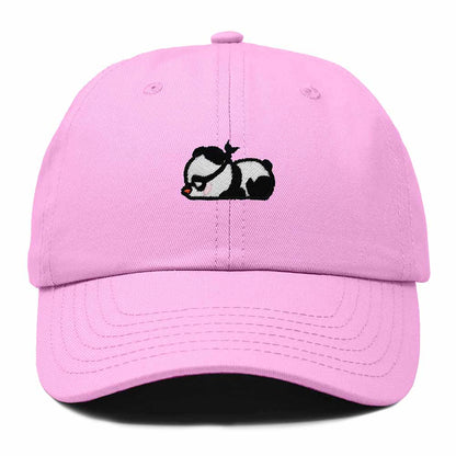 Dalix Pandit Panda Embroidered Cotton Outdoor Baseball Cap Dad Hat Mens in Light Pink