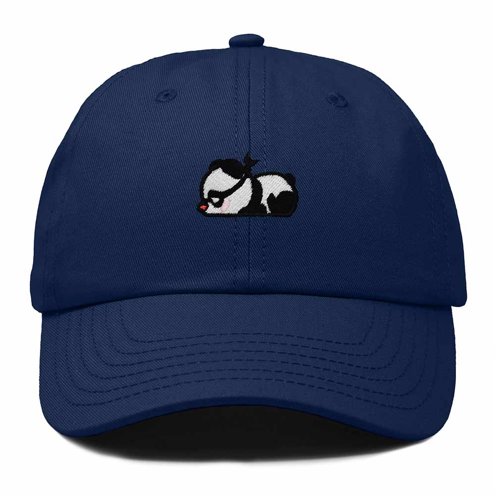 Dalix Pandit Panda Embroidered Cotton Outdoor Baseball Cap Dad Hat Mens in Navy Blue