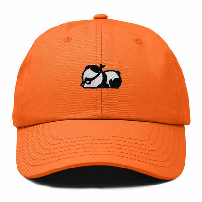 Dalix Pandit Panda Embroidered Cotton Outdoor Baseball Cap Dad Hat Mens in Orange