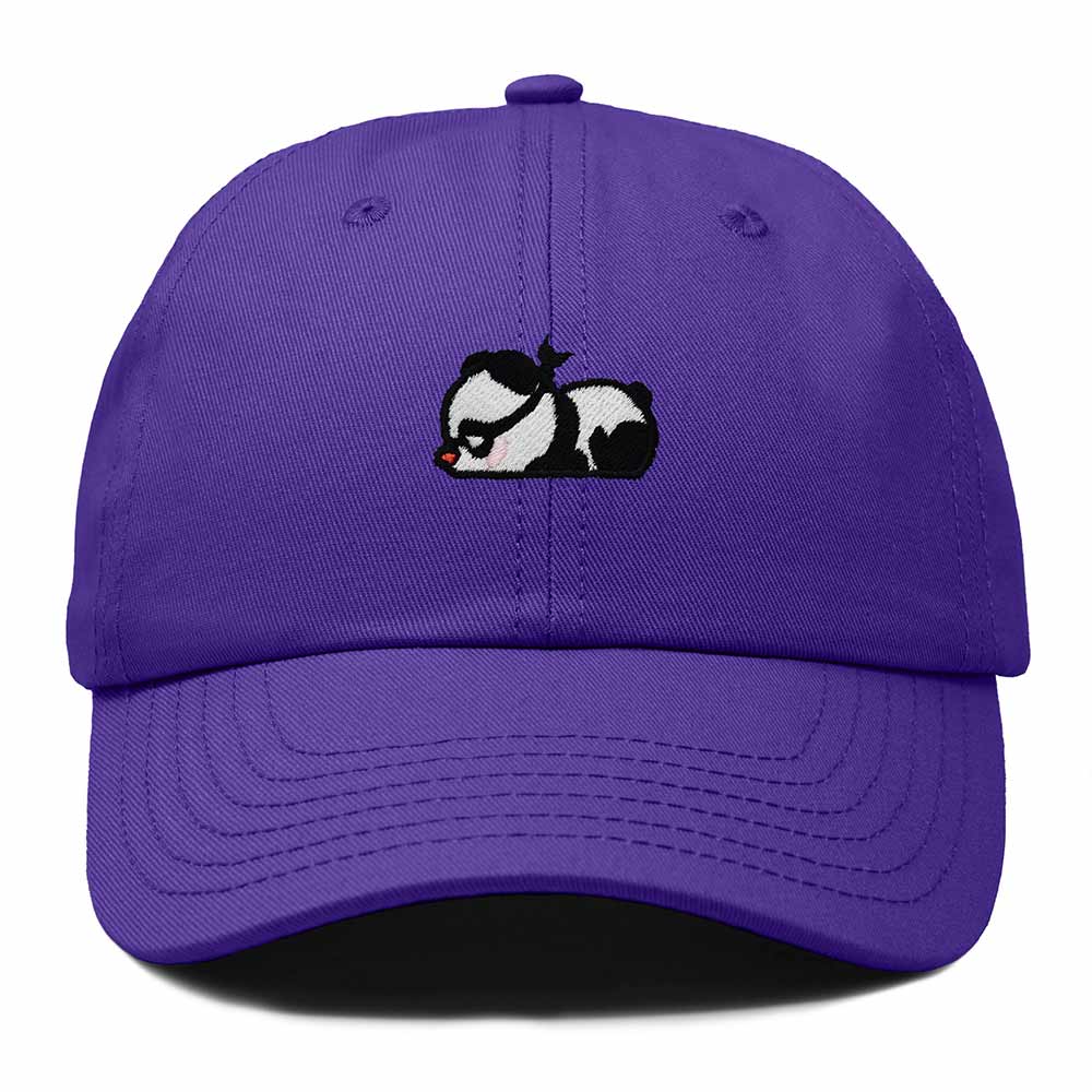 Dalix Pandit Panda Embroidered Cotton Outdoor Baseball Cap Dad Hat Mens in Purple
