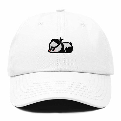 Dalix Pandit Panda Embroidered Cotton Outdoor Baseball Cap Dad Hat Mens in White