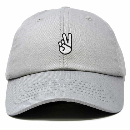 Dalix Peace Sign Embroidered V Cotton Dad Hat Baseball Cap Adjustable Mens in Gold