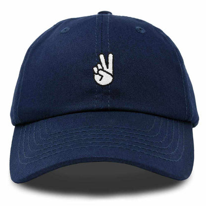 Dalix Peace Sign Embroidered V Cotton Dad Hat Baseball Cap Adjustable Mens in Yellow