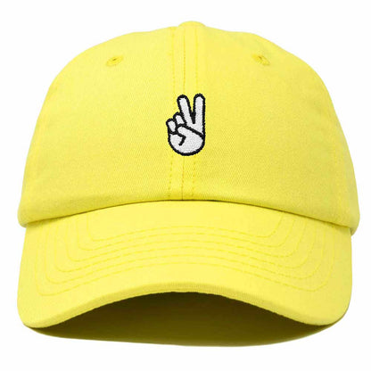 Dalix Peace Sign Embroidered V Cotton Dad Hat Baseball Cap Adjustable Mens in Maroon