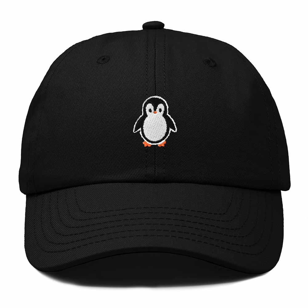 Dalix Little Penguin Embroidered Cotton Baseball Cap Dad Hat Womens Outdoor Casual in Black