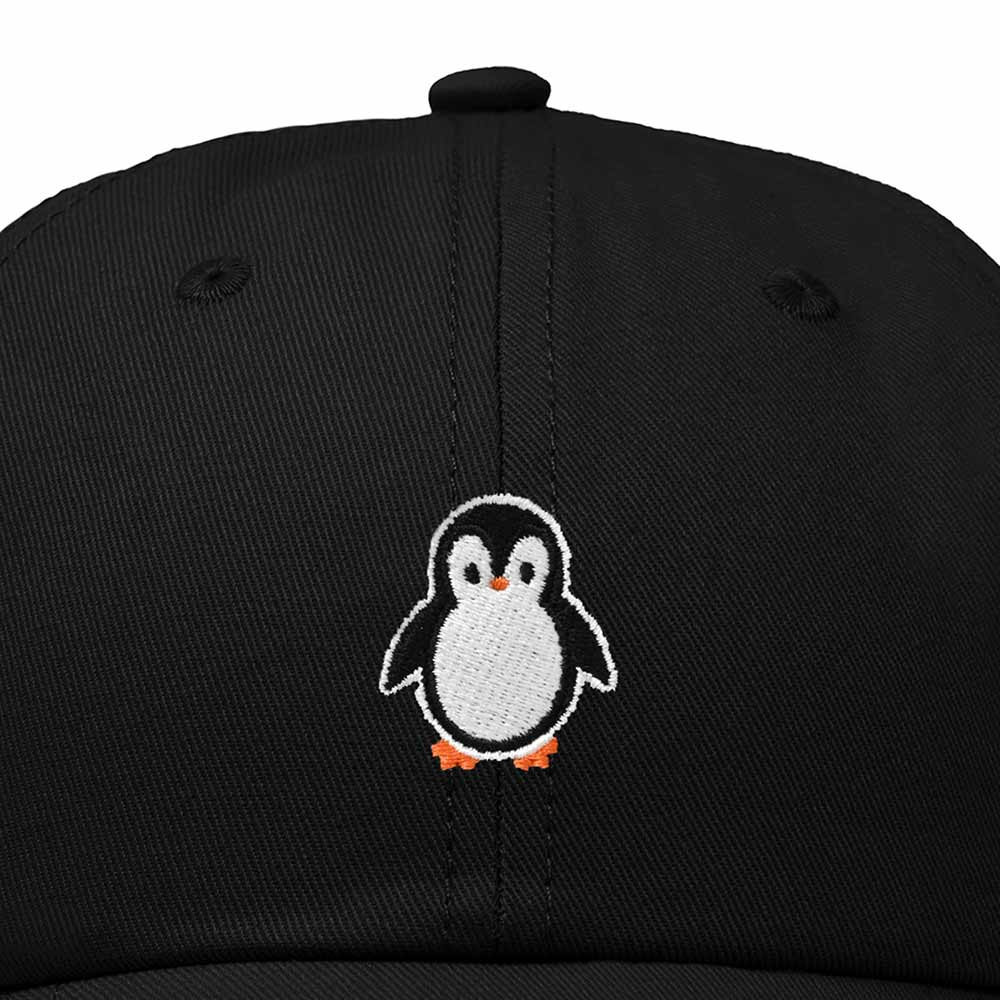 Dalix Little Penguin Embroidered Cotton Baseball Cap Dad Hat Womens Outdoor Casual in Black