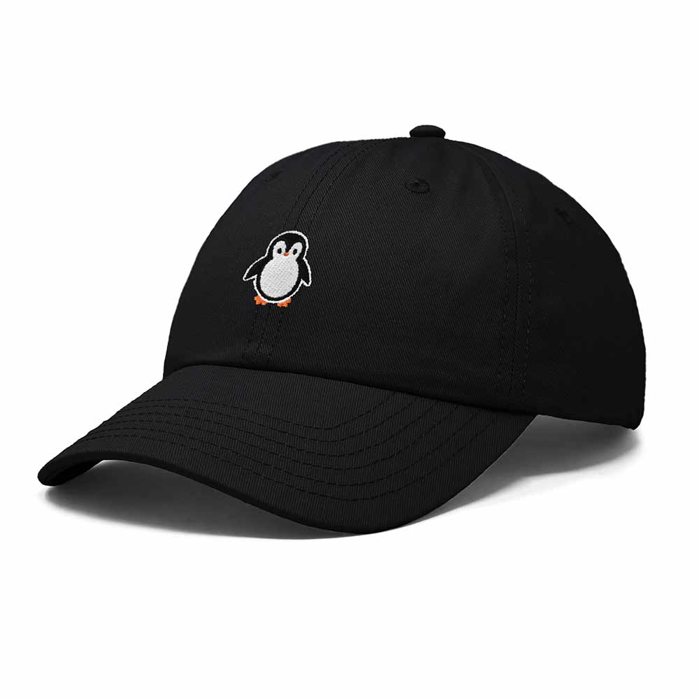 Dalix Little Penguin Embroidered Cotton Baseball Cap Dad Hat Womens Outdoor Casual in Black