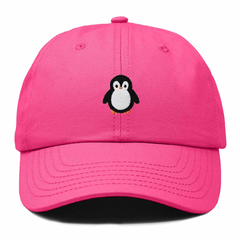 Dalix Little Penguin Embroidered Cotton Baseball Cap Dad Hat Womens Outdoor Casual in Hot Pink