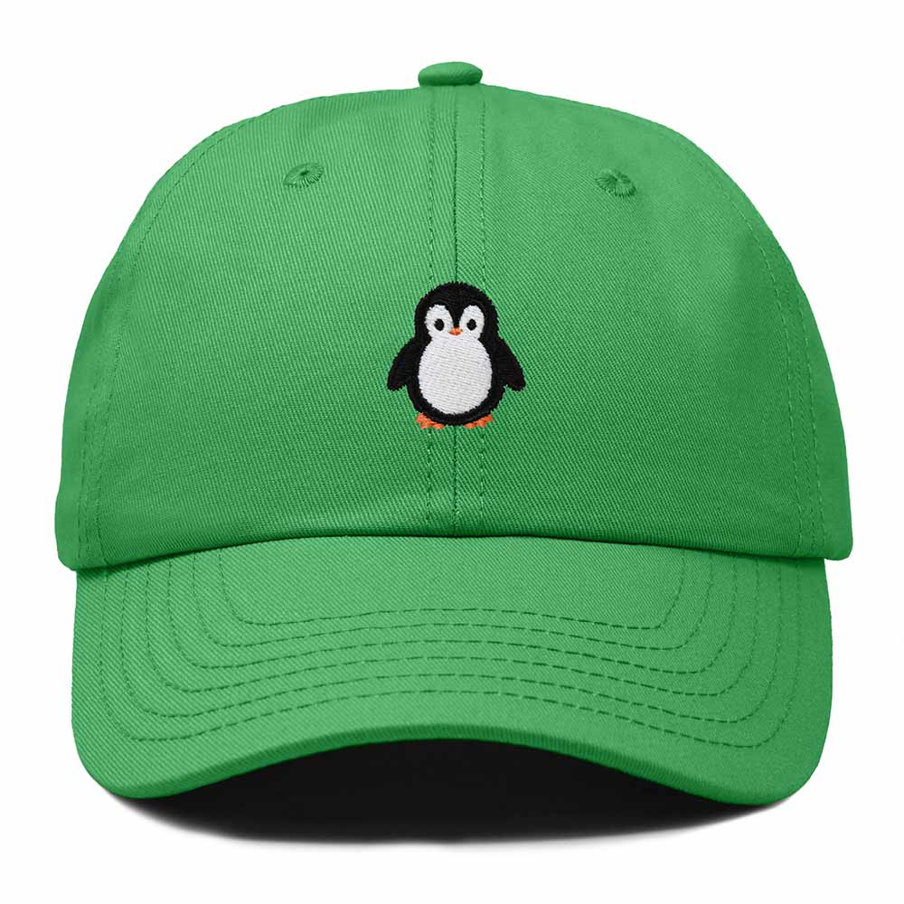 Dalix Little Penguin Embroidered Cotton Baseball Cap Dad Hat Womens Outdoor Casual in Kelly Green