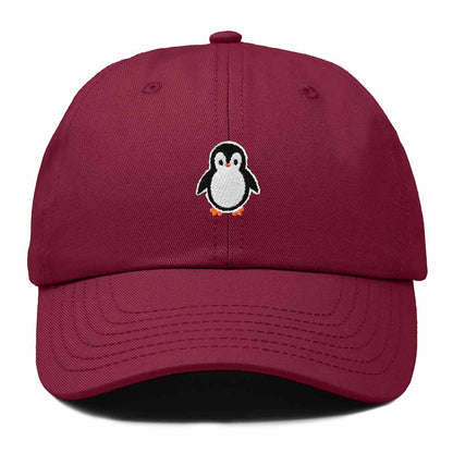 Dalix Little Penguin Embroidered Cotton Baseball Cap Dad Hat Womens Outdoor Casual in Maroon