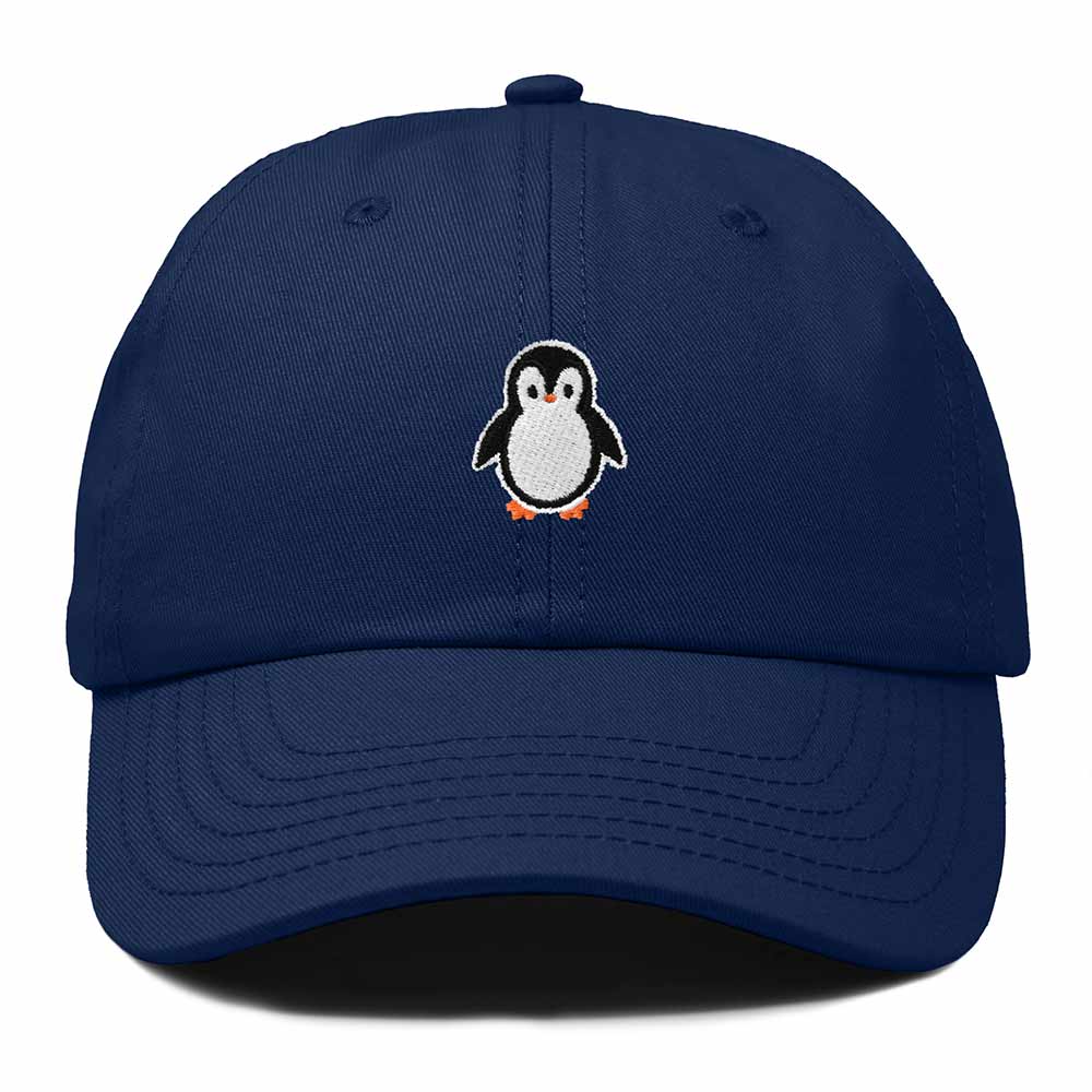 Dalix Little Penguin Embroidered Cotton Baseball Cap Dad Hat Womens Outdoor Casual in Navy Blue