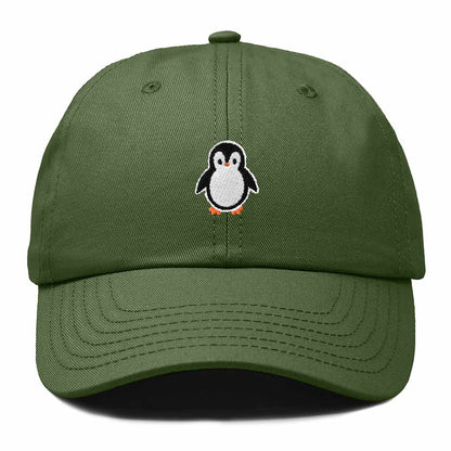 Dalix Little Penguin Embroidered Cotton Baseball Cap Dad Hat Womens Outdoor Casual in Olive