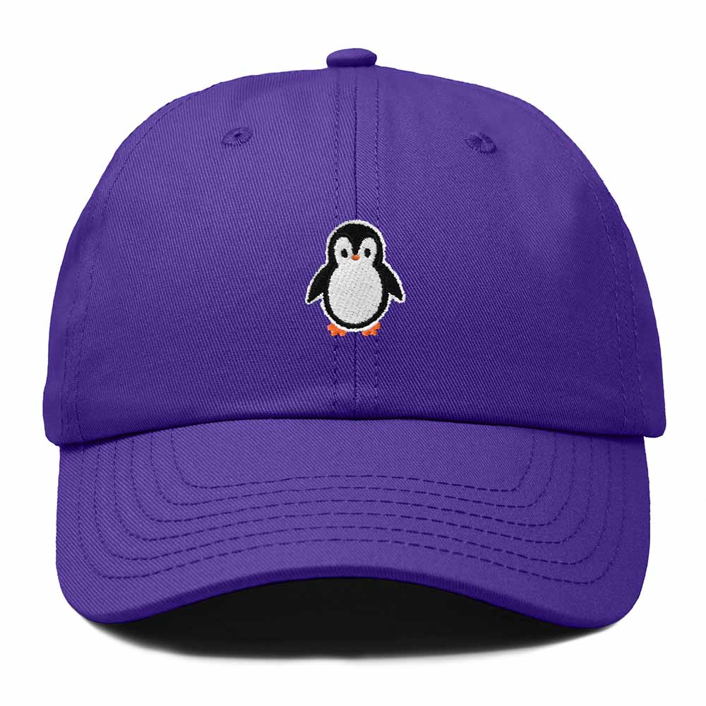 Dalix Little Penguin Embroidered Cotton Baseball Cap Dad Hat Womens Outdoor Casual in Purple