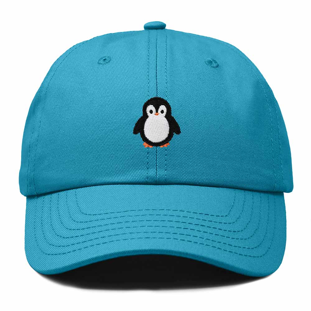 Dalix Little Penguin Embroidered Cotton Baseball Cap Dad Hat Womens Outdoor Casual in Teal