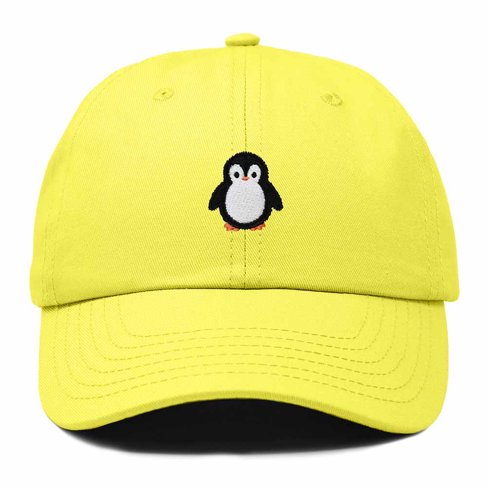 Dalix Little Penguin Embroidered Cotton Baseball Cap Dad Hat Womens Outdoor Casual in Yellow