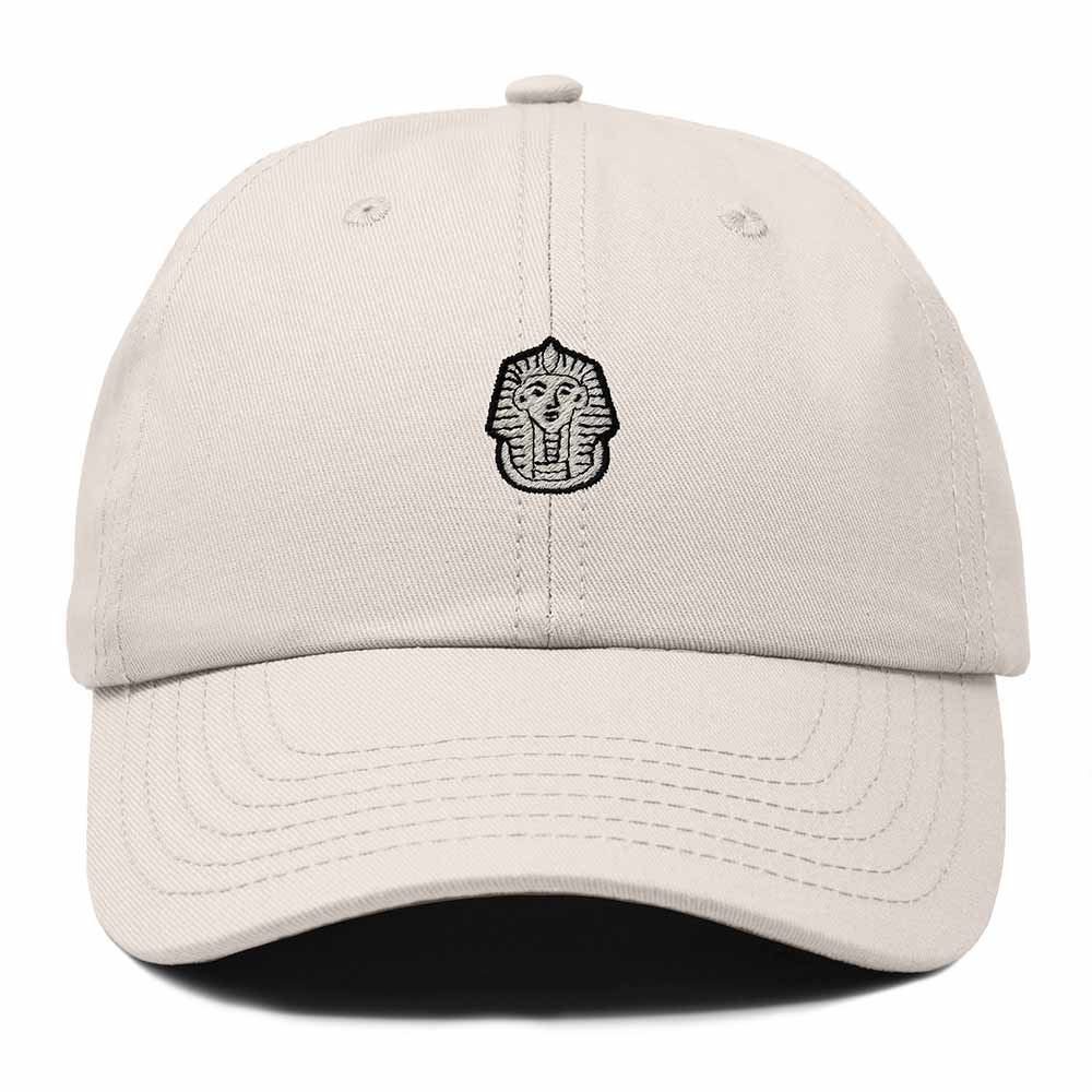 Dalix Pharaoh Embroidered Adjustable Cotton Twill Dad Hat for Men in Beige