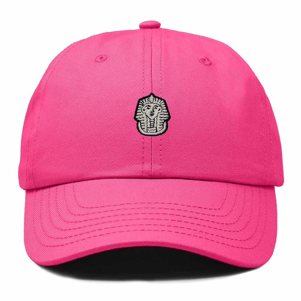 Dalix Pharaoh Embroidered Adjustable Cotton Twill Dad Hat for Men in Hot Pink