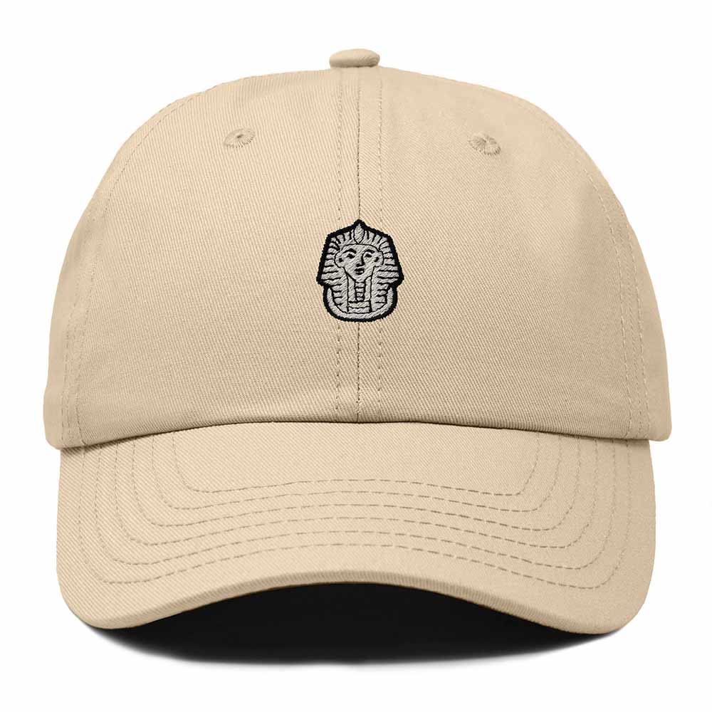 Dalix Pharaoh Embroidered Adjustable Cotton Twill Dad Hat for Men in Khaki