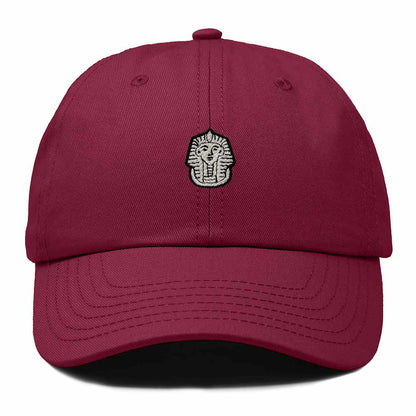 Dalix Pharaoh Embroidered Adjustable Cotton Twill Dad Hat for Men in Maroon