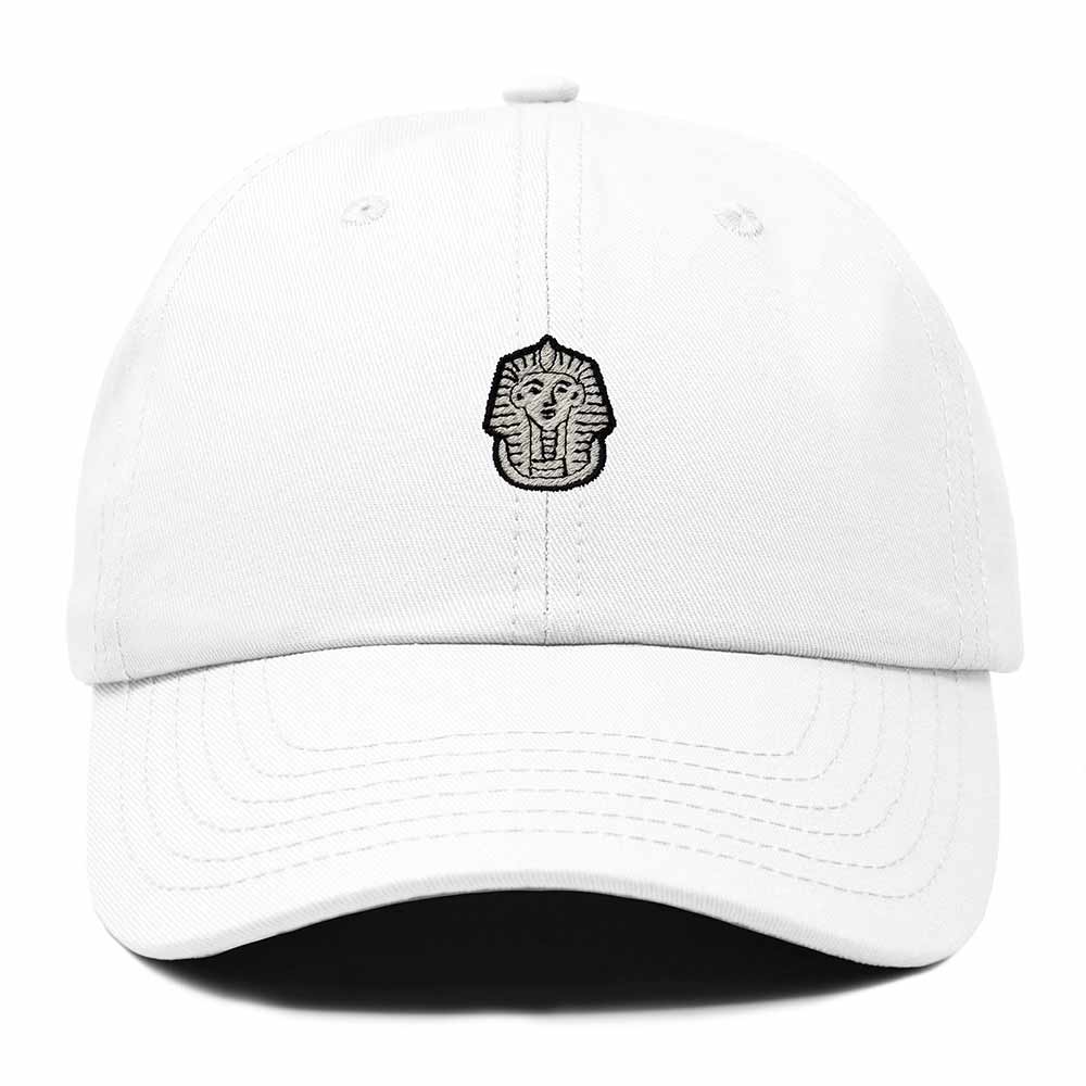 Dalix Pharaoh Embroidered Adjustable Cotton Twill Dad Hat for Men in White