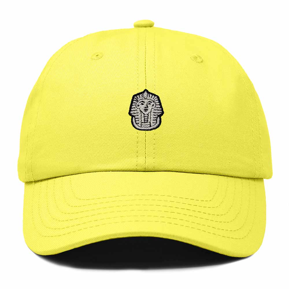 Dalix Pharaoh Embroidered Adjustable Cotton Twill Dad Hat for Men in Yellow