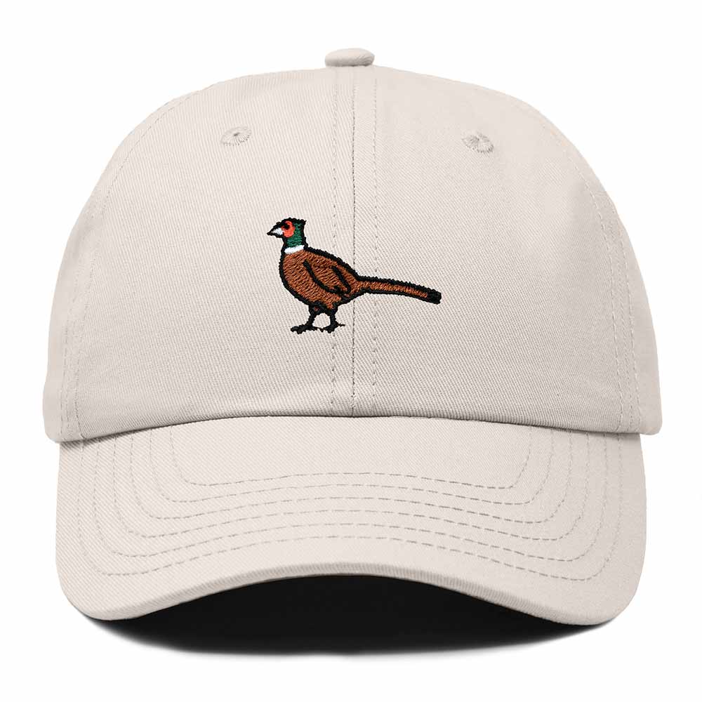 Dalix Ring Necked Pheasant South Dakota Embroidered Bird Cotton Baseball Cap Dad Hat Mens Womens Outdoor Summer in Beige