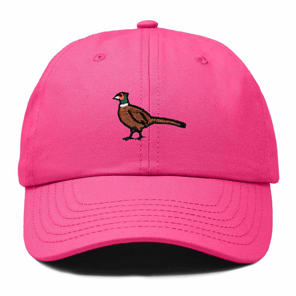 Dalix Ring Necked Pheasant South Dakota Embroidered Bird Cotton Baseball Cap Dad Hat Mens Womens Outdoor Summer in Hot Pink