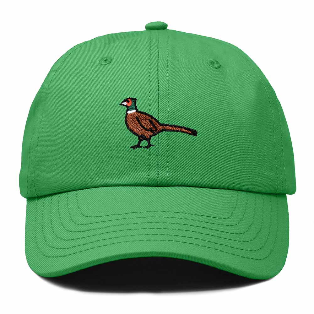 Dalix Ring Necked Pheasant South Dakota Embroidered Bird Cotton Baseball Cap Dad Hat Mens Womens Outdoor Summer in Kelly Green
