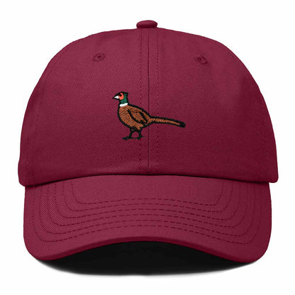 Dalix Ring Necked Pheasant South Dakota Embroidered Bird Cotton Baseball Cap Dad Hat Mens Womens Outdoor Summer in Maroon