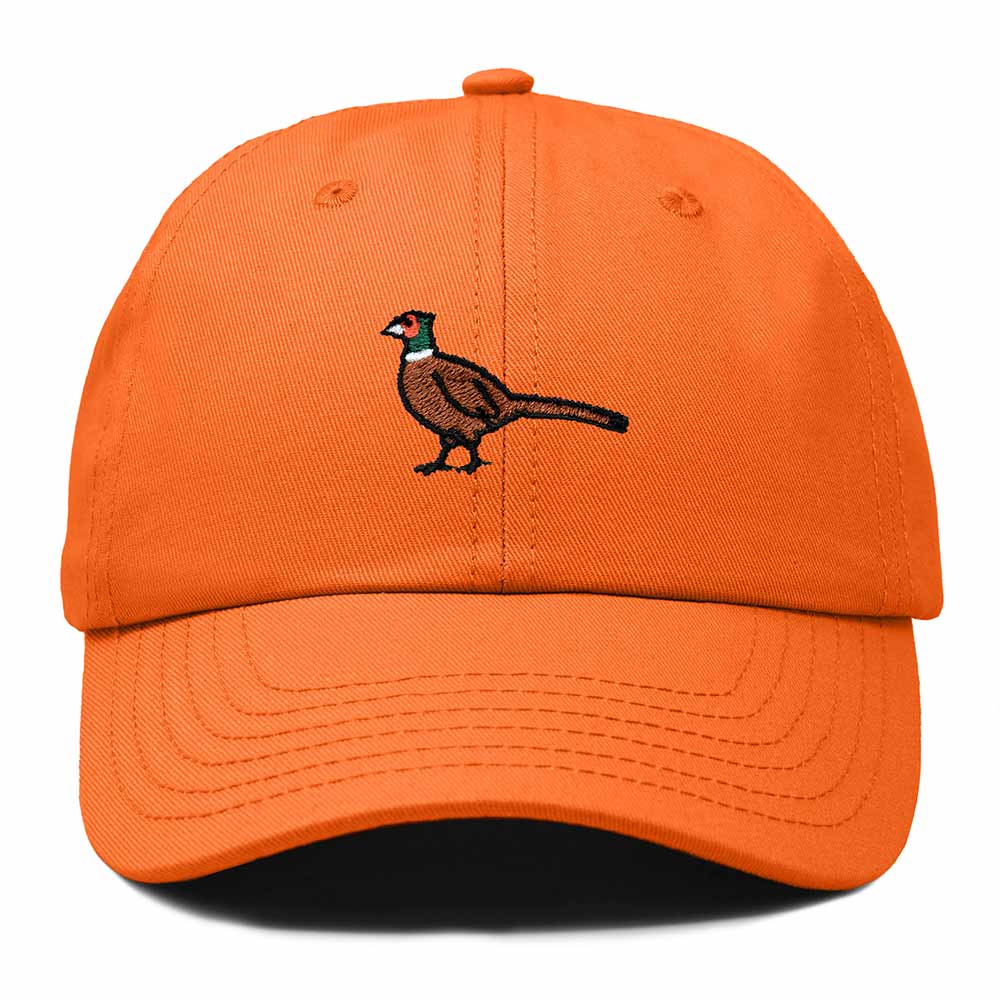 Dalix Ring Necked Pheasant South Dakota Embroidered Bird Cotton Baseball Cap Dad Hat Mens Womens Outdoor Summer in Orange