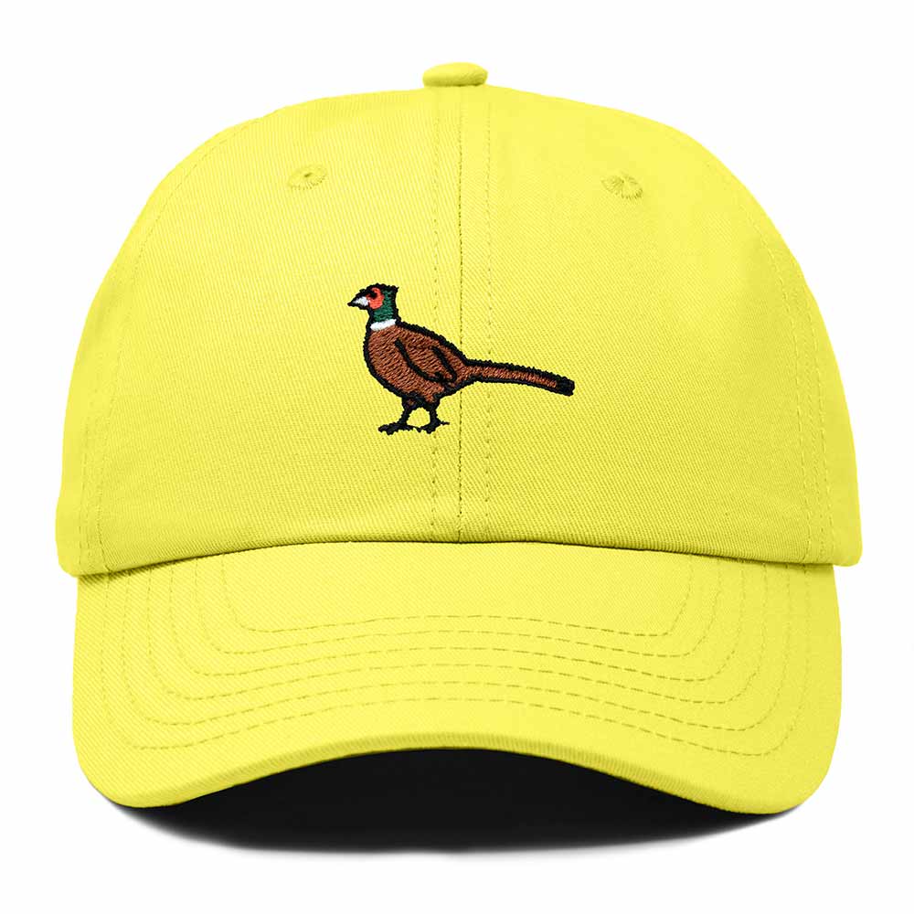 Dalix Ring Necked Pheasant South Dakota Embroidered Bird Cotton Baseball Cap Dad Hat Mens Womens Outdoor Summer in Yellow